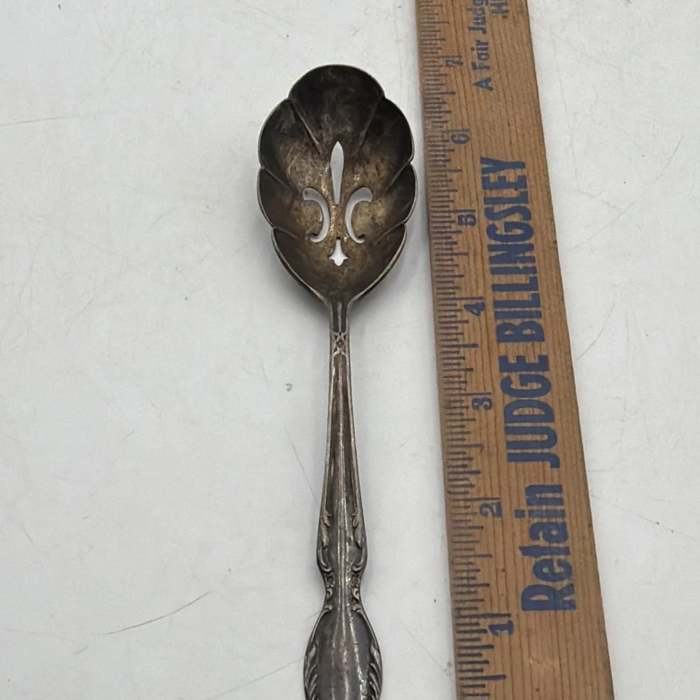 Rogers Bros Extra Plate Pierced Serving Spoon Silverplate Tomato Berry Spoon...